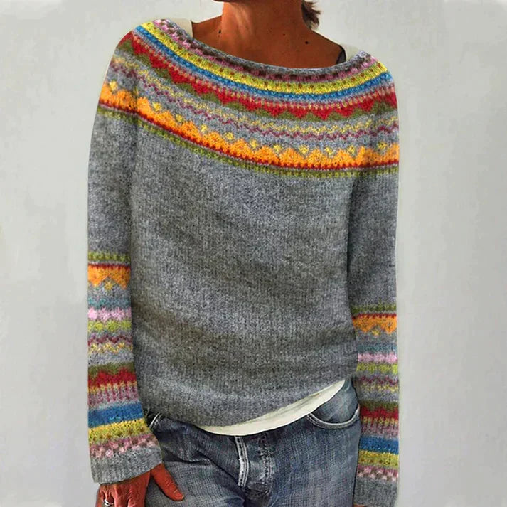 Women’s Knit Pullover Sweater | Vintage Elegant Design | Soft Warm Fabric | Easy Care