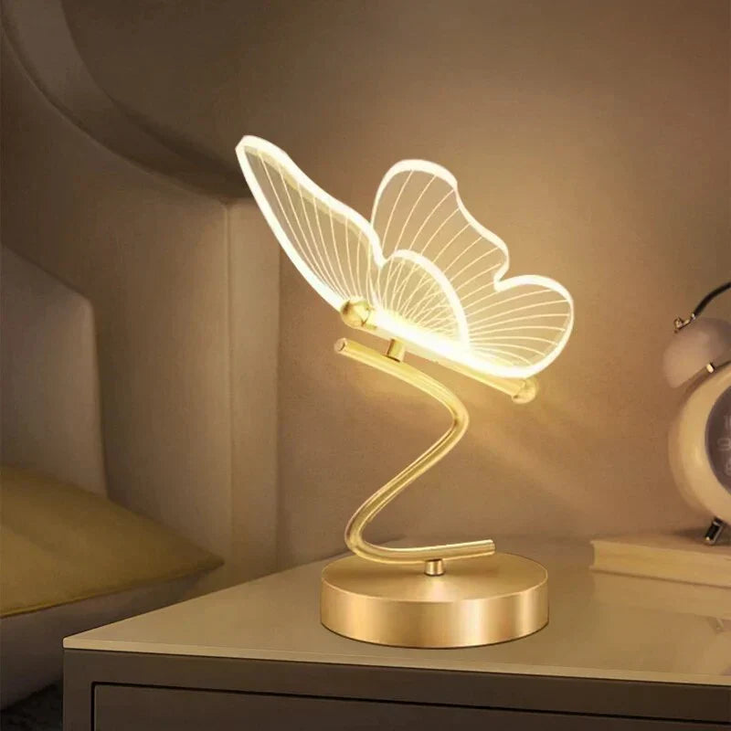 Acrylic Winged Table Lamp with LED – Cozy Decorative Lighting