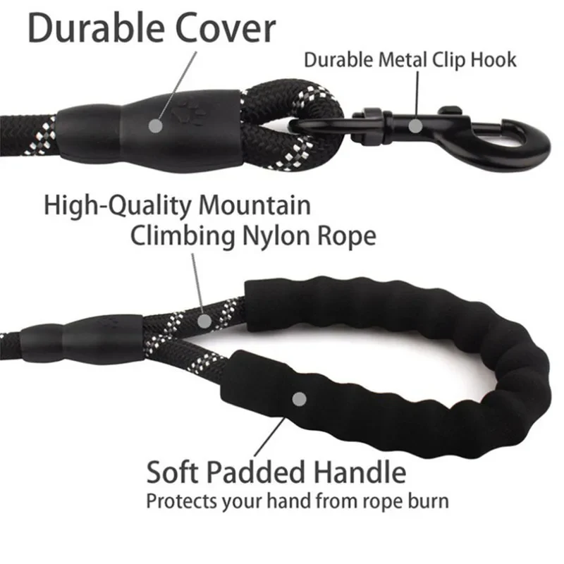 High-Visibility Dog Leash with Ergonomic Grip