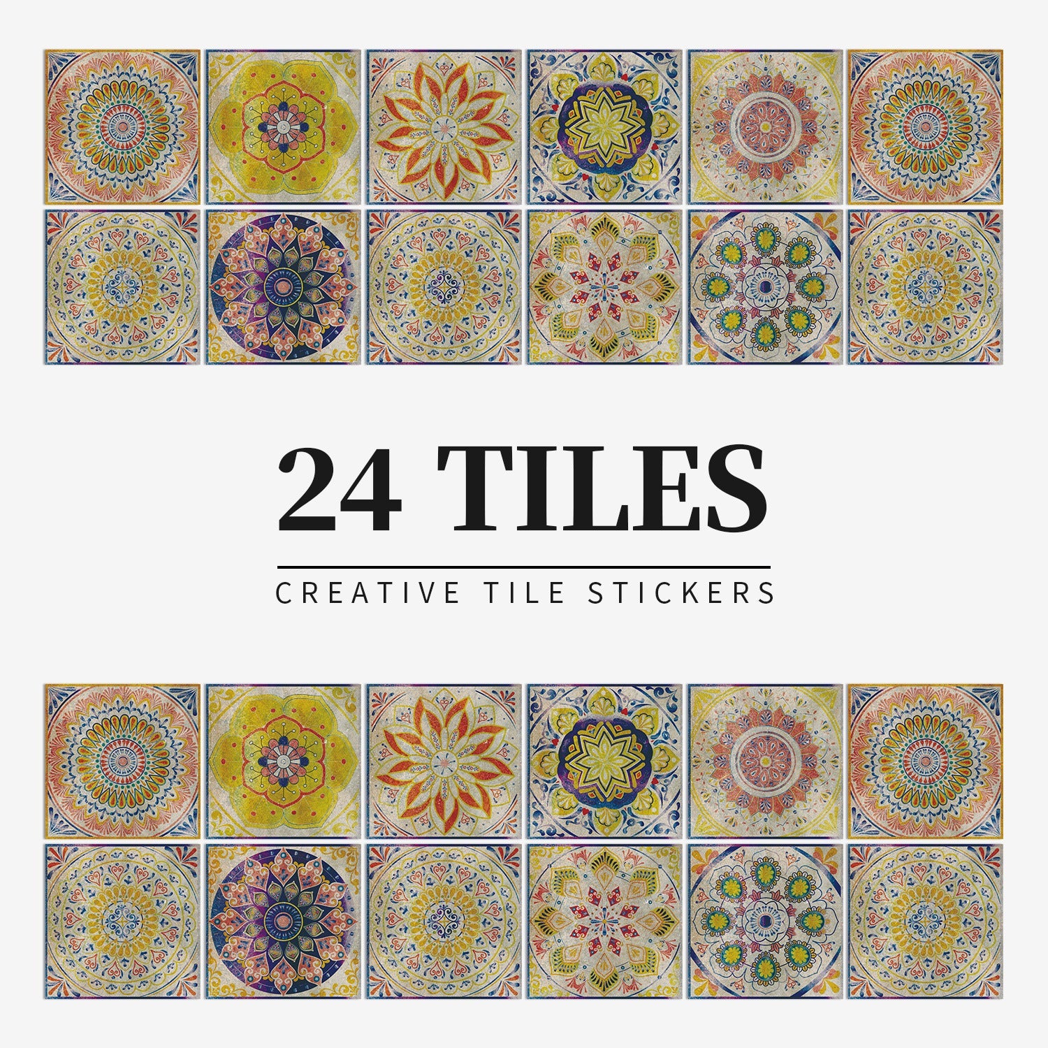 24-Piece Taavita Mandala Tile Set