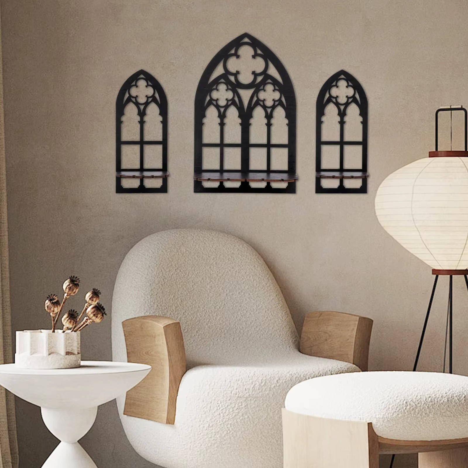 Set of 3 Gothic-Inspired Wall Decorations