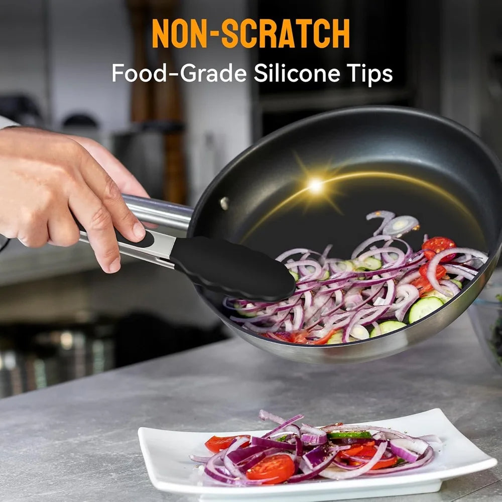 3-Piece Set of Silicone Cooking Tongs