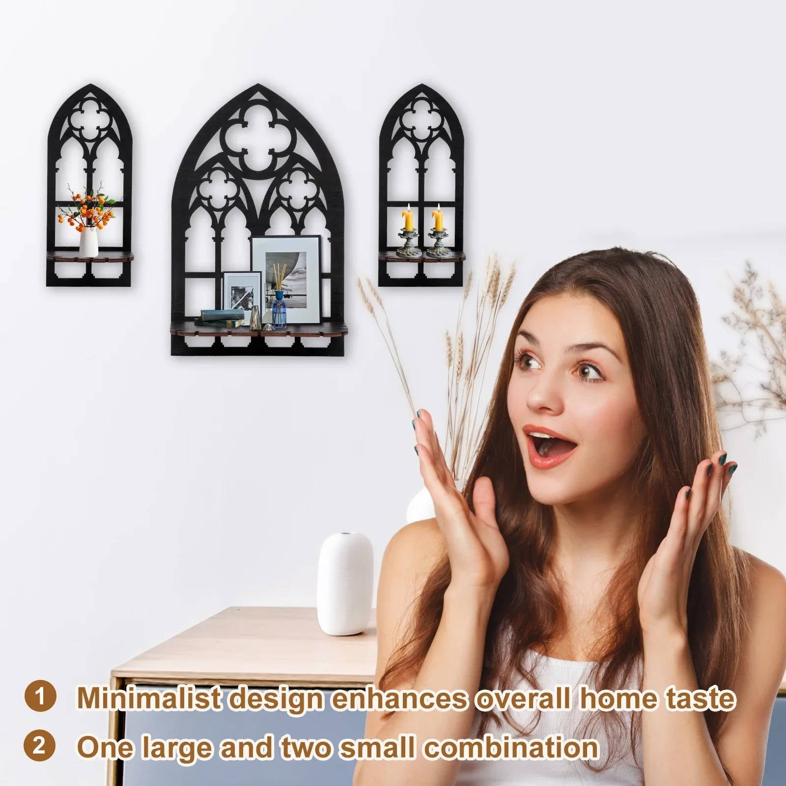 Set of 3 Gothic-Inspired Wall Decorations