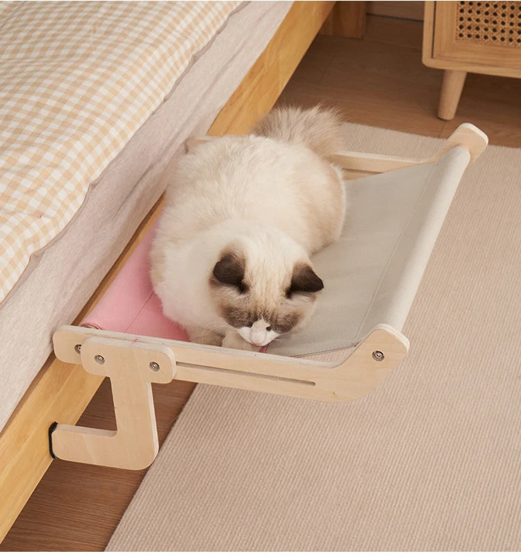 Cat Bed Hammock Made of Wood