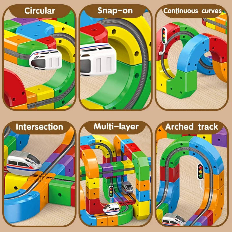 Magnetic Toy Train Tracks for Creative Play