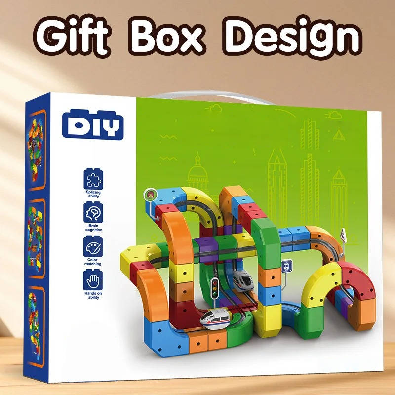 Magnetic Toy Train Tracks for Creative Play