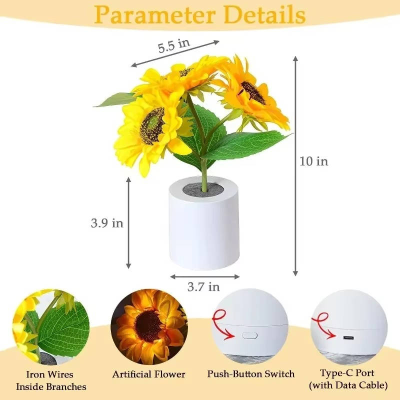 Table Lamp in Sunflower Design