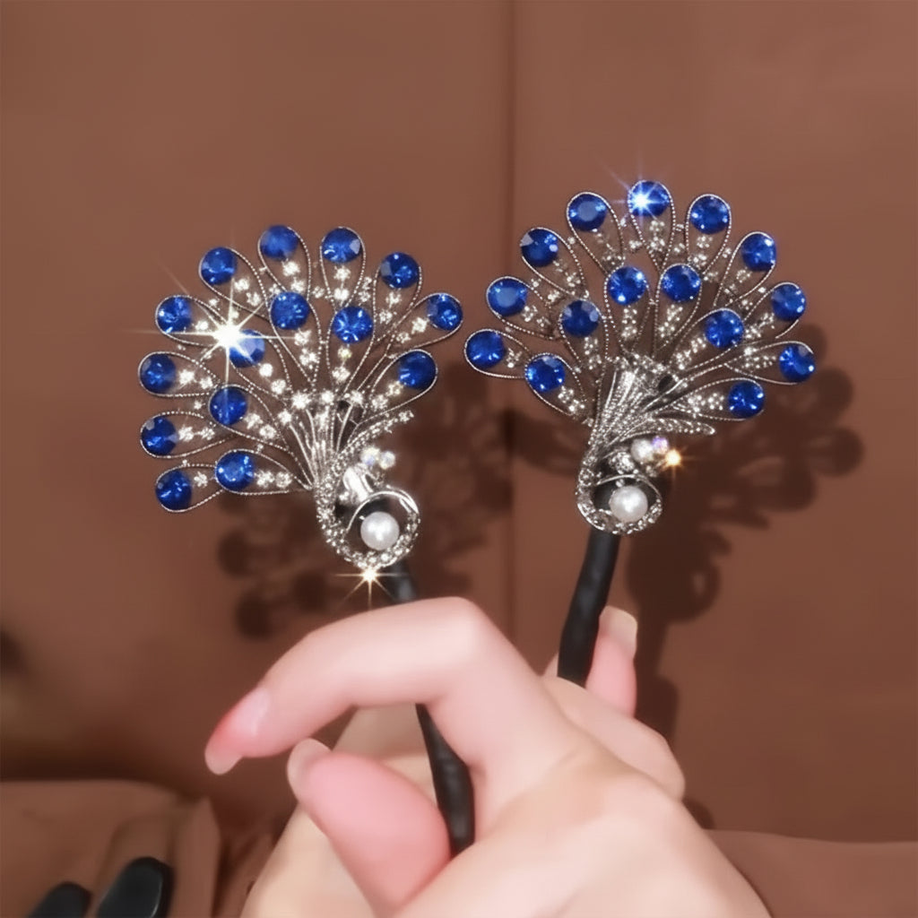 Elegant Feathered Gemstone Hair Clip for Chic Styles