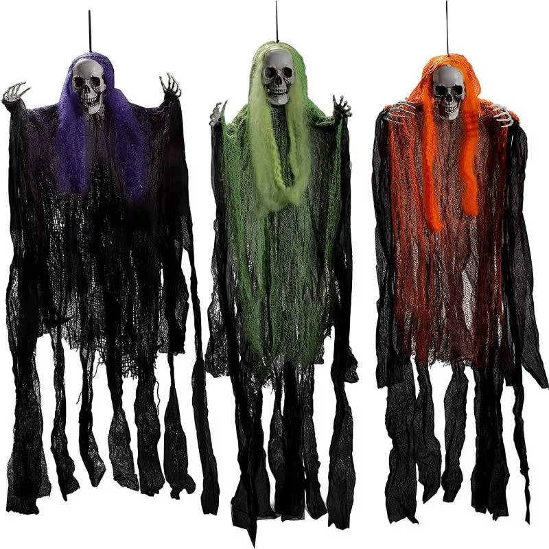 Set of Three Realistic Hanging Halloween Decorations for Indoor and Outdoor