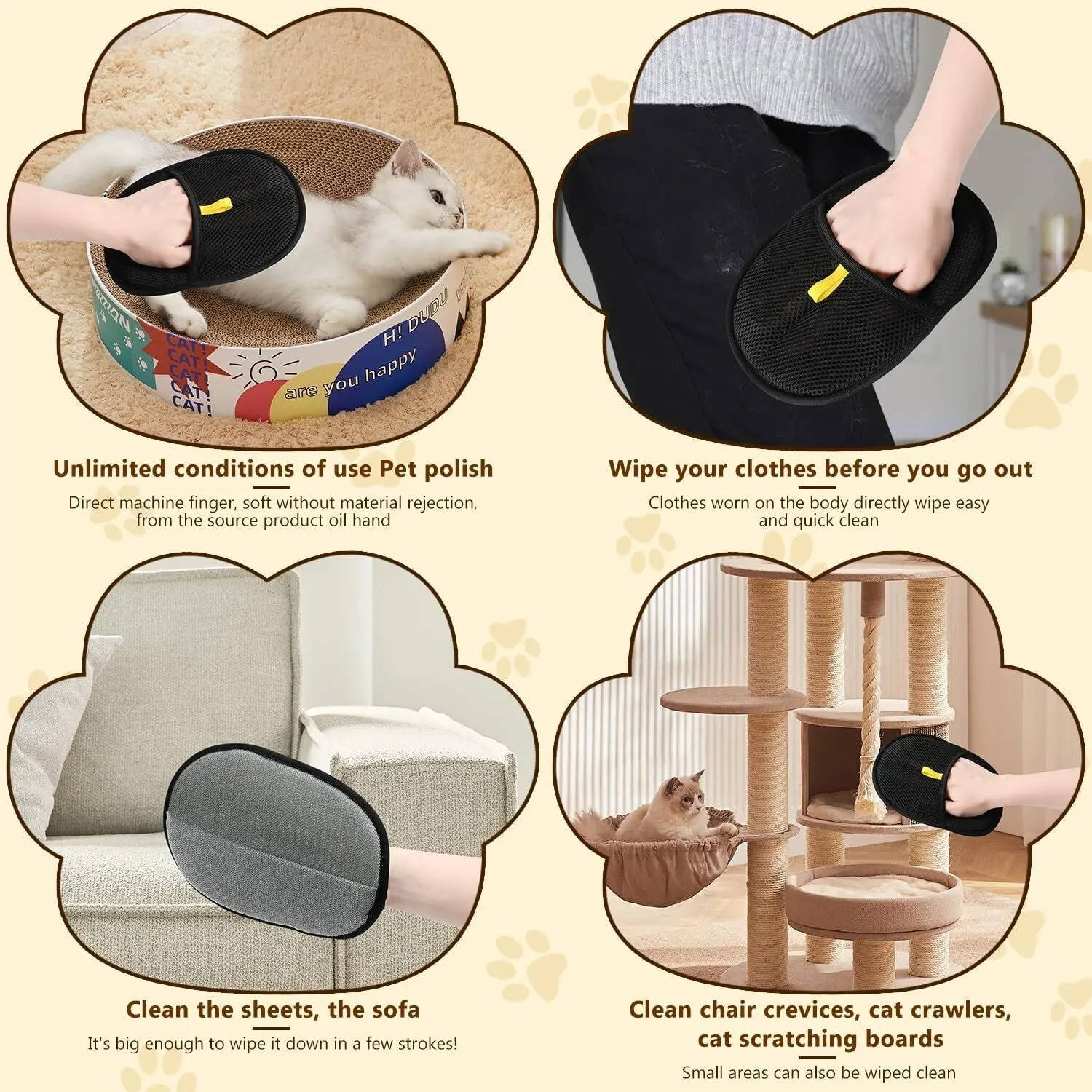 Dual Pet Hair Cleaning Glove Set