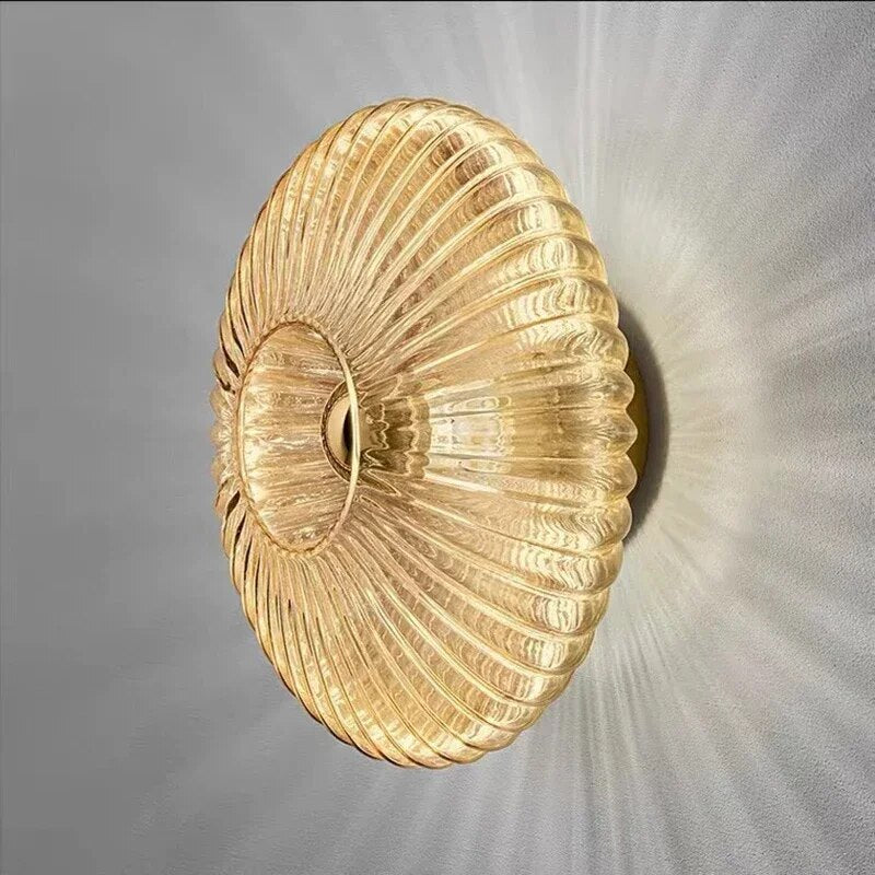 SereneWave Glass Ripple Wall Lamps for Elegant Spaces
