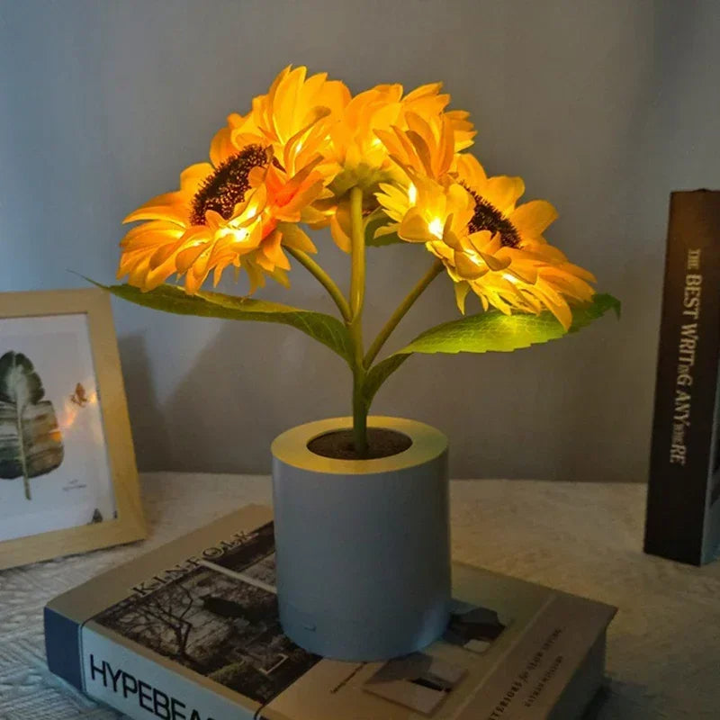 Night Light with Rechargeable Sunflower Design