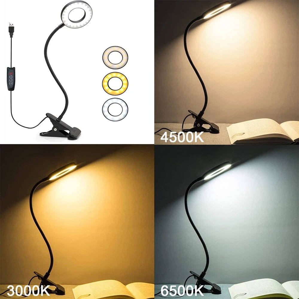 Flexible 360° Desk Lamp with Eye-Friendly Design - Clamp-On Style