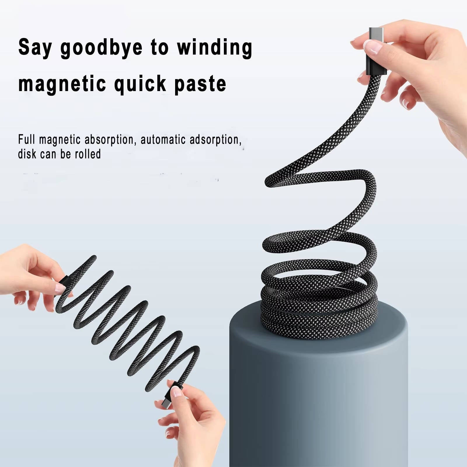 Super Fast Charging Cable with Magnetic Anti-Tangle Design