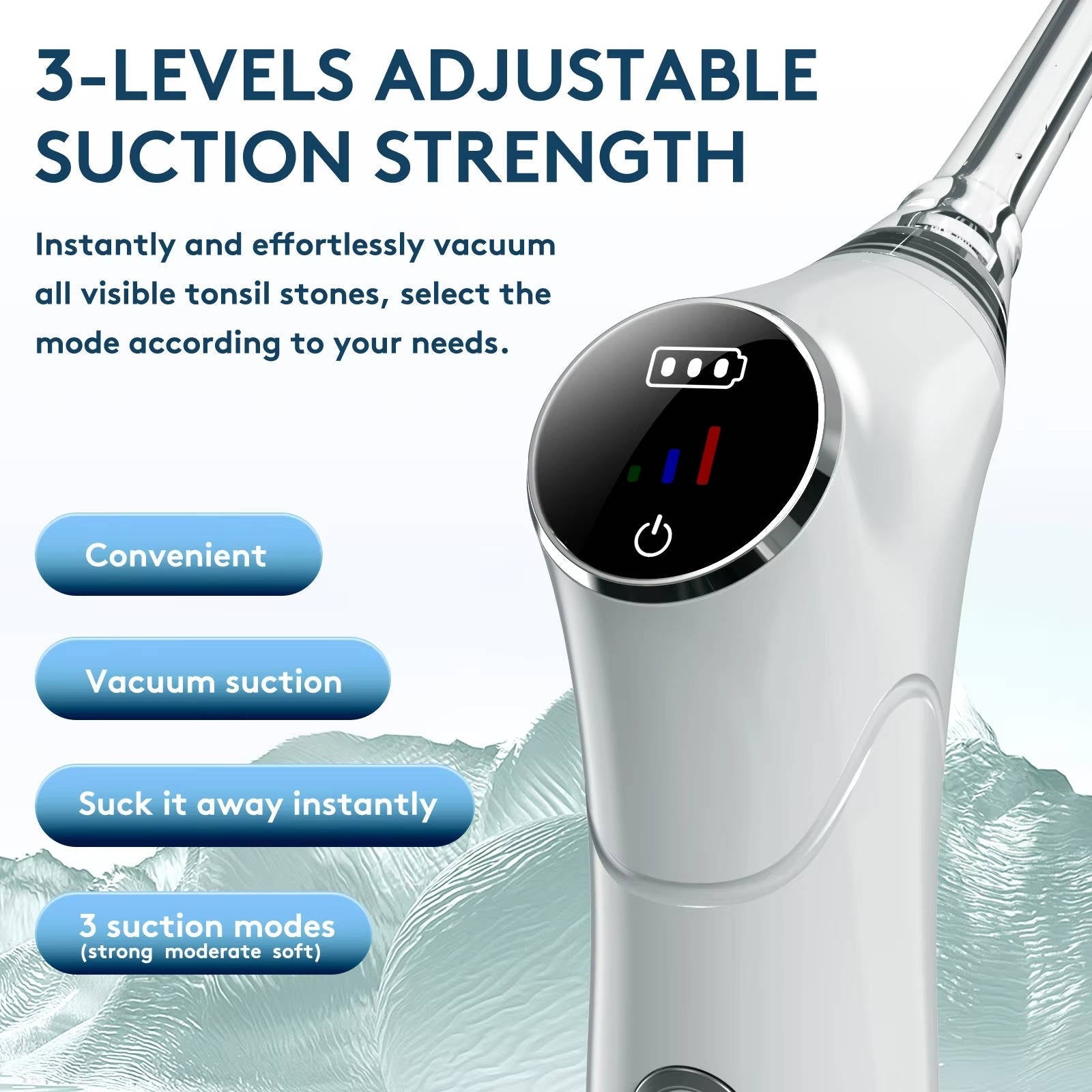 Smart Rechargeable Dental Cleaning System with Adjustable Suction