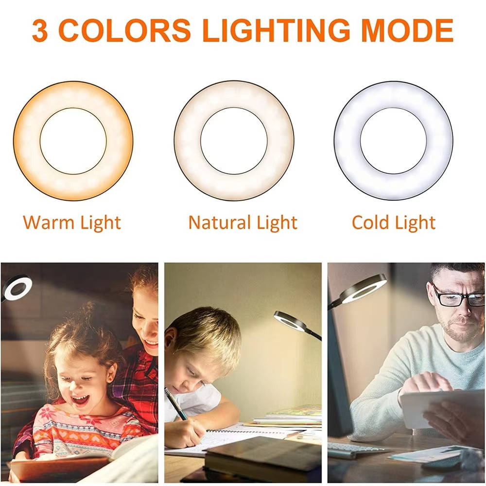 Flexible 360° Desk Lamp with Eye-Friendly Design - Clamp-On Style