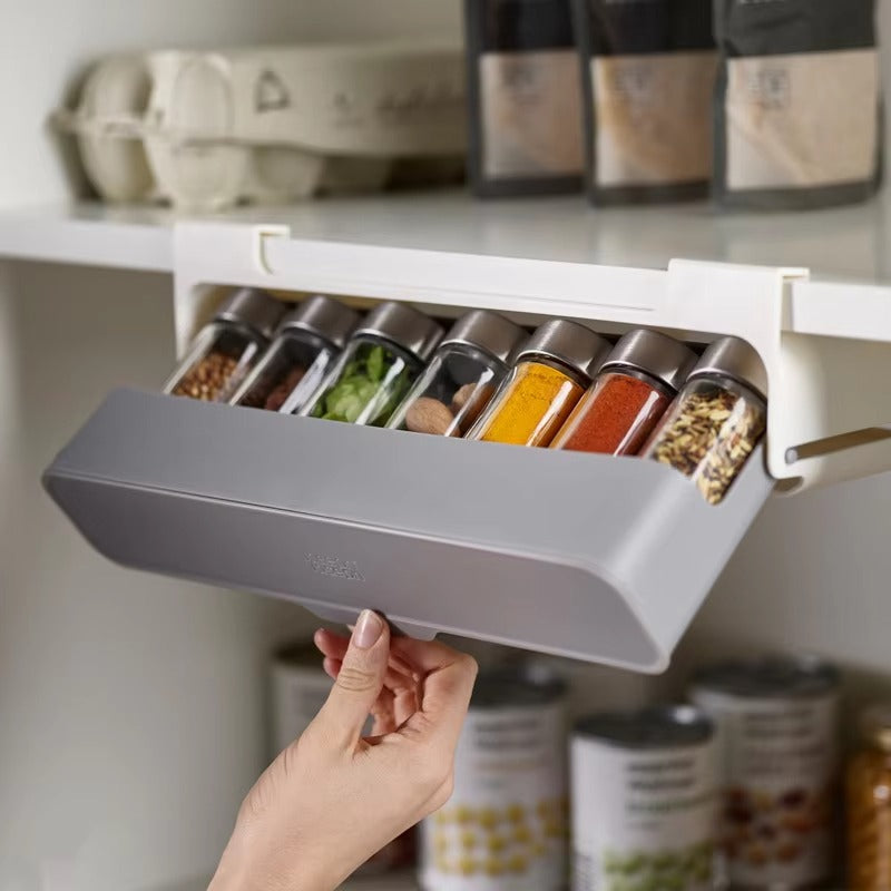 Compact Pull-Out Spice Organizer for Effortless Kitchen Clarity