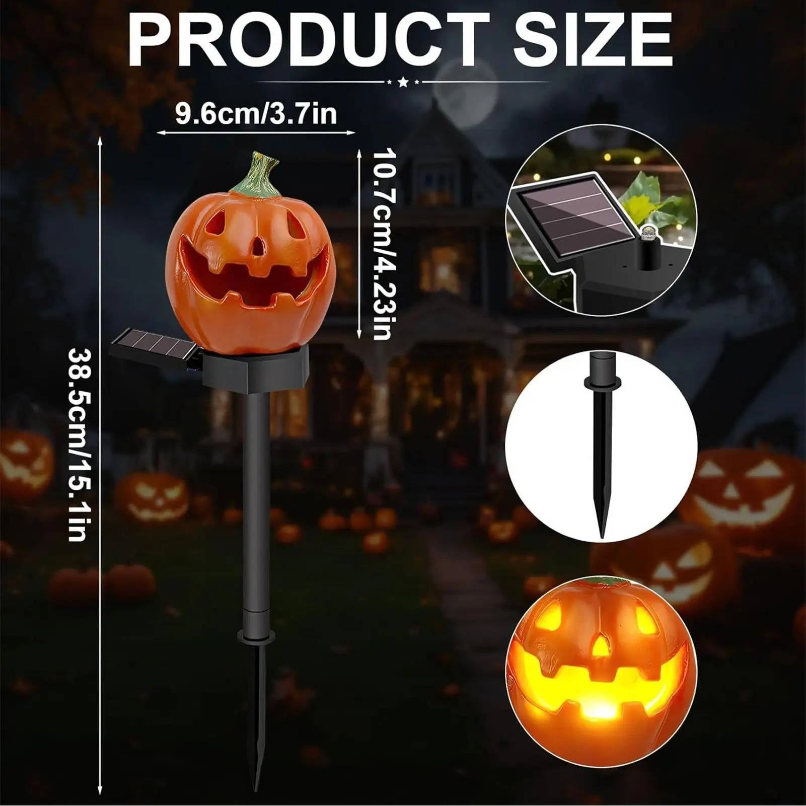 Pumpkin Shaped Pathway Lights for Halloween Decoration