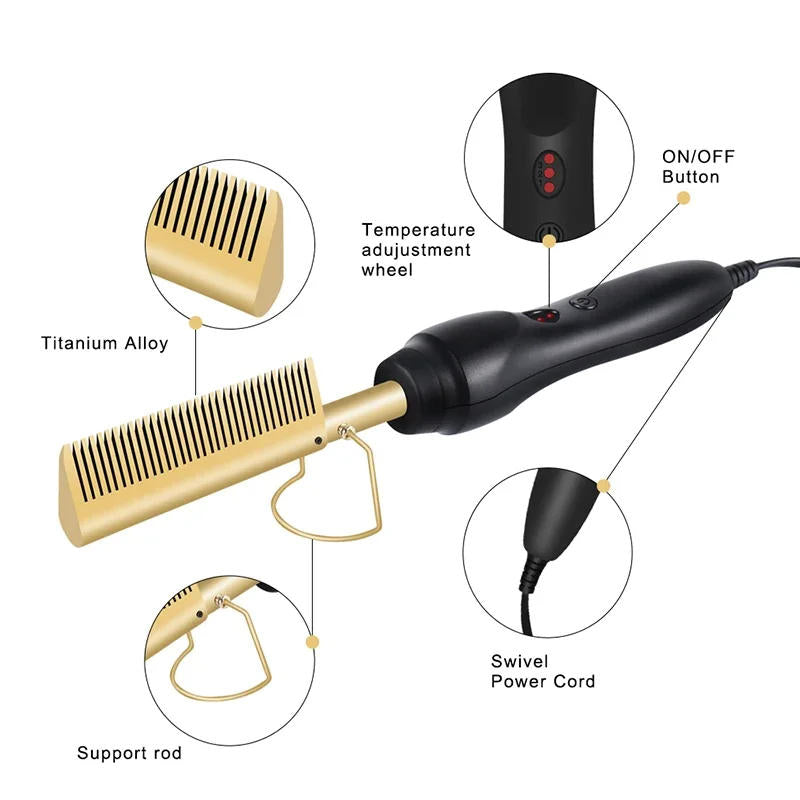 Professional Hot Styling Comb for Thick and Curly Hair