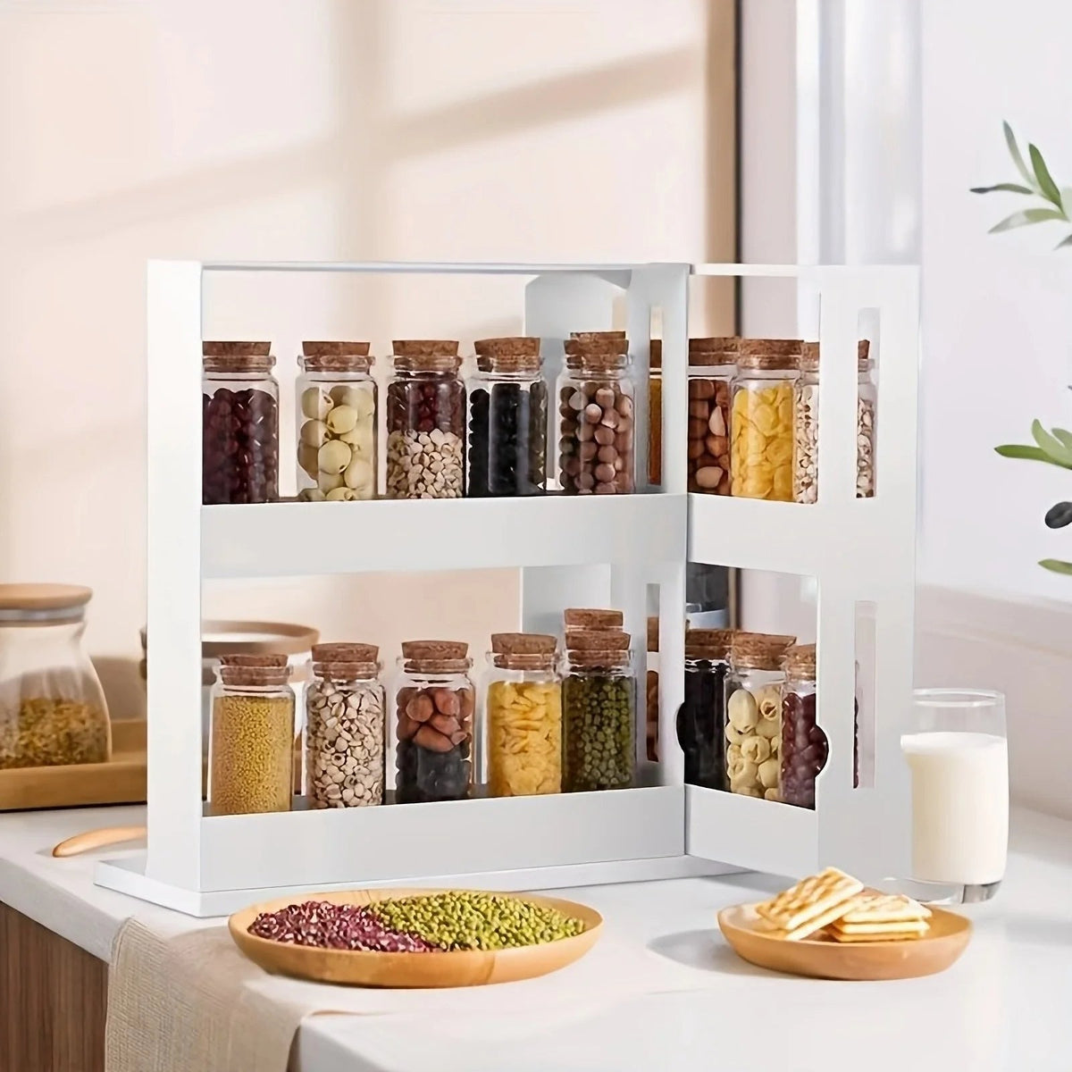 Swivel Shelf Spice Organizer for Kitchen Storage