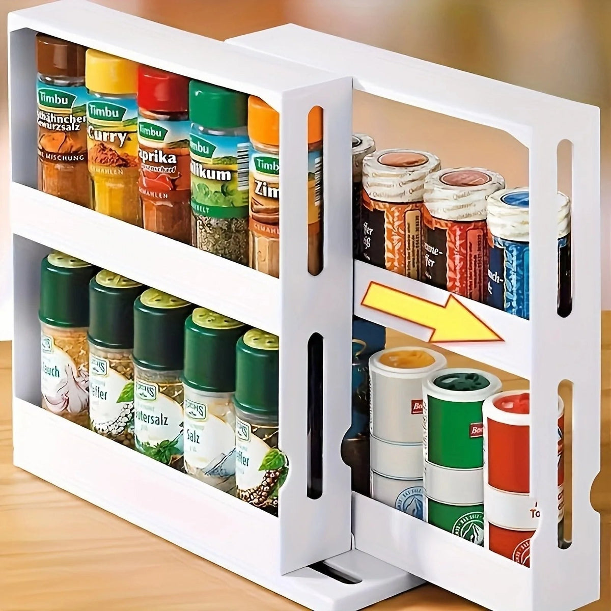 Swivel Shelf Spice Organizer for Kitchen Storage
