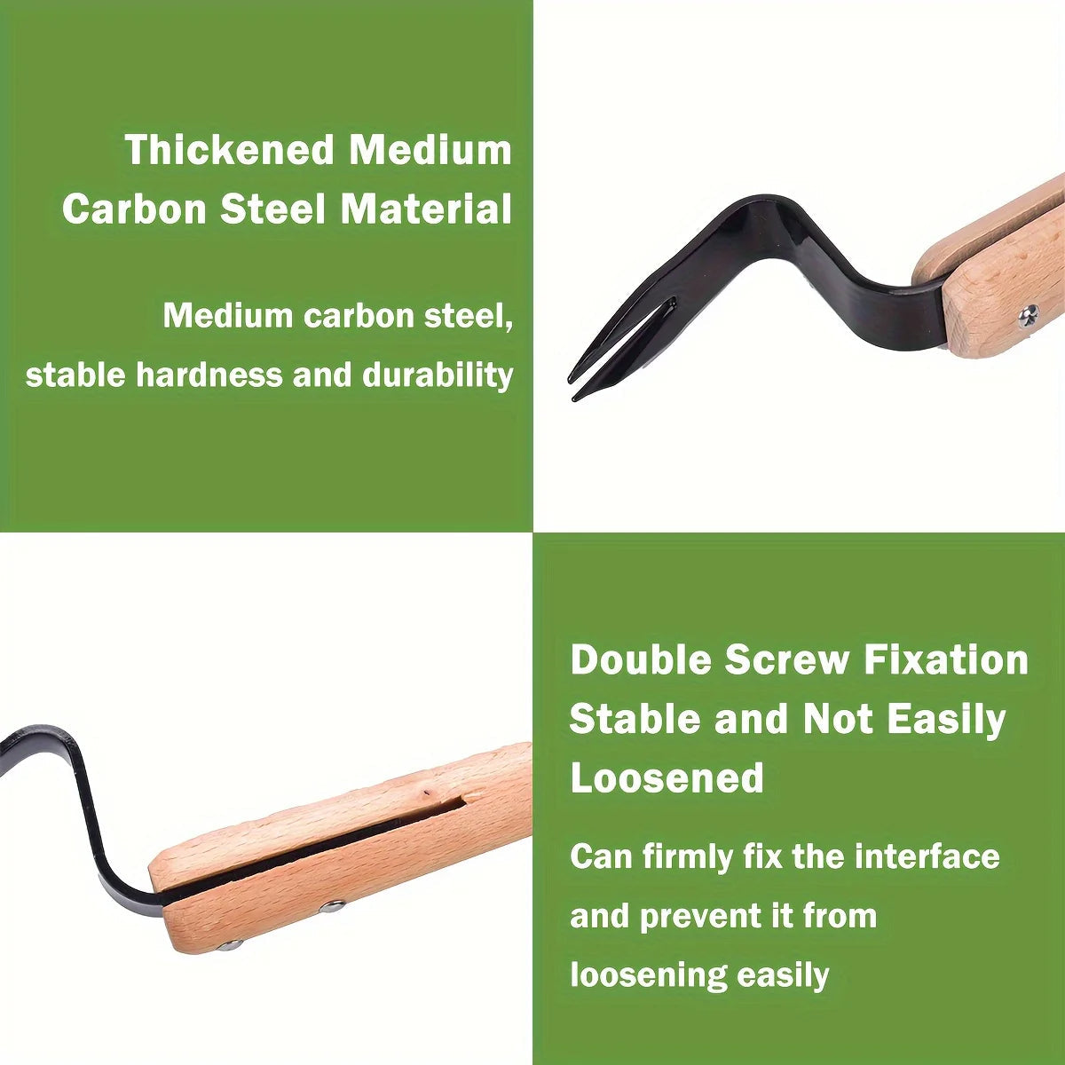 Wooden Handle Stainless Steel Tool for Weeding and Plant Removal