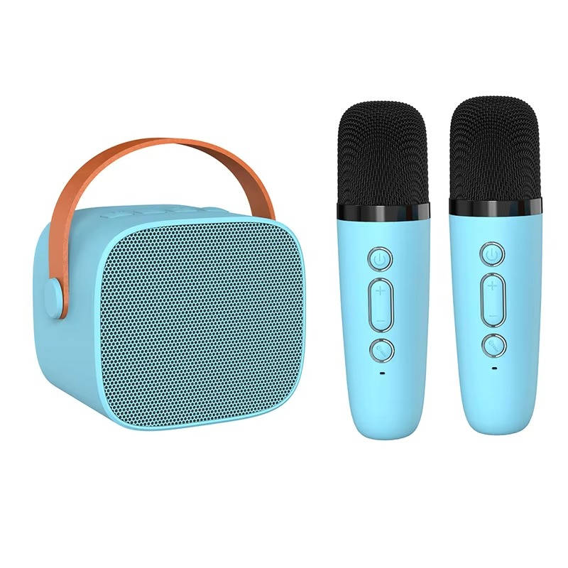 Portable Karaoke System Featuring 2 Cordless Microphones