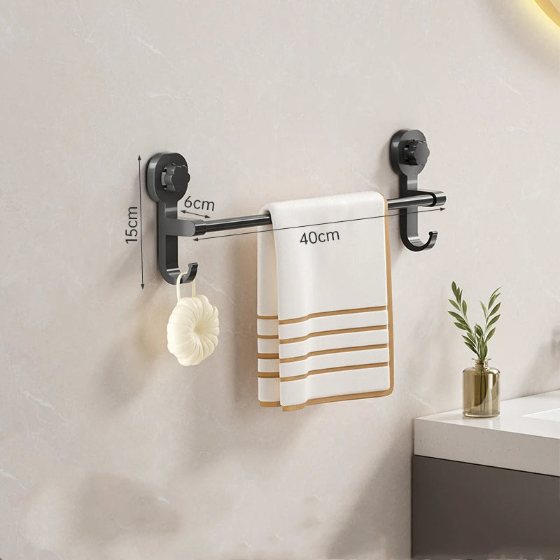 Towel Rack for Wall Installation with Suction Cup