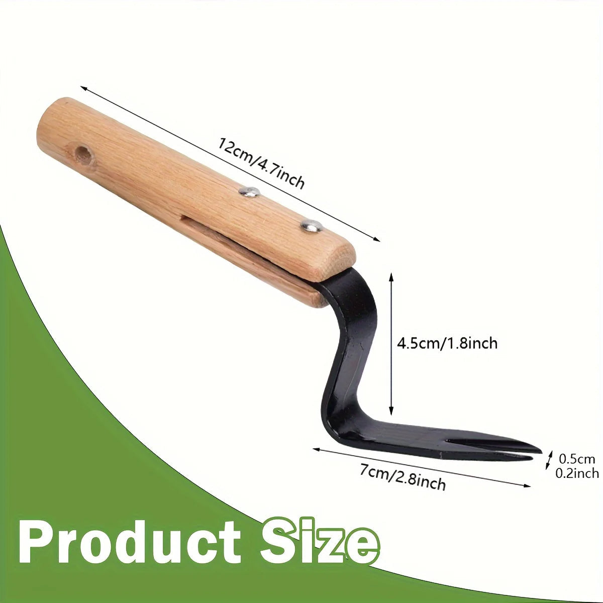 Wooden Handle Stainless Steel Tool for Weeding and Plant Removal