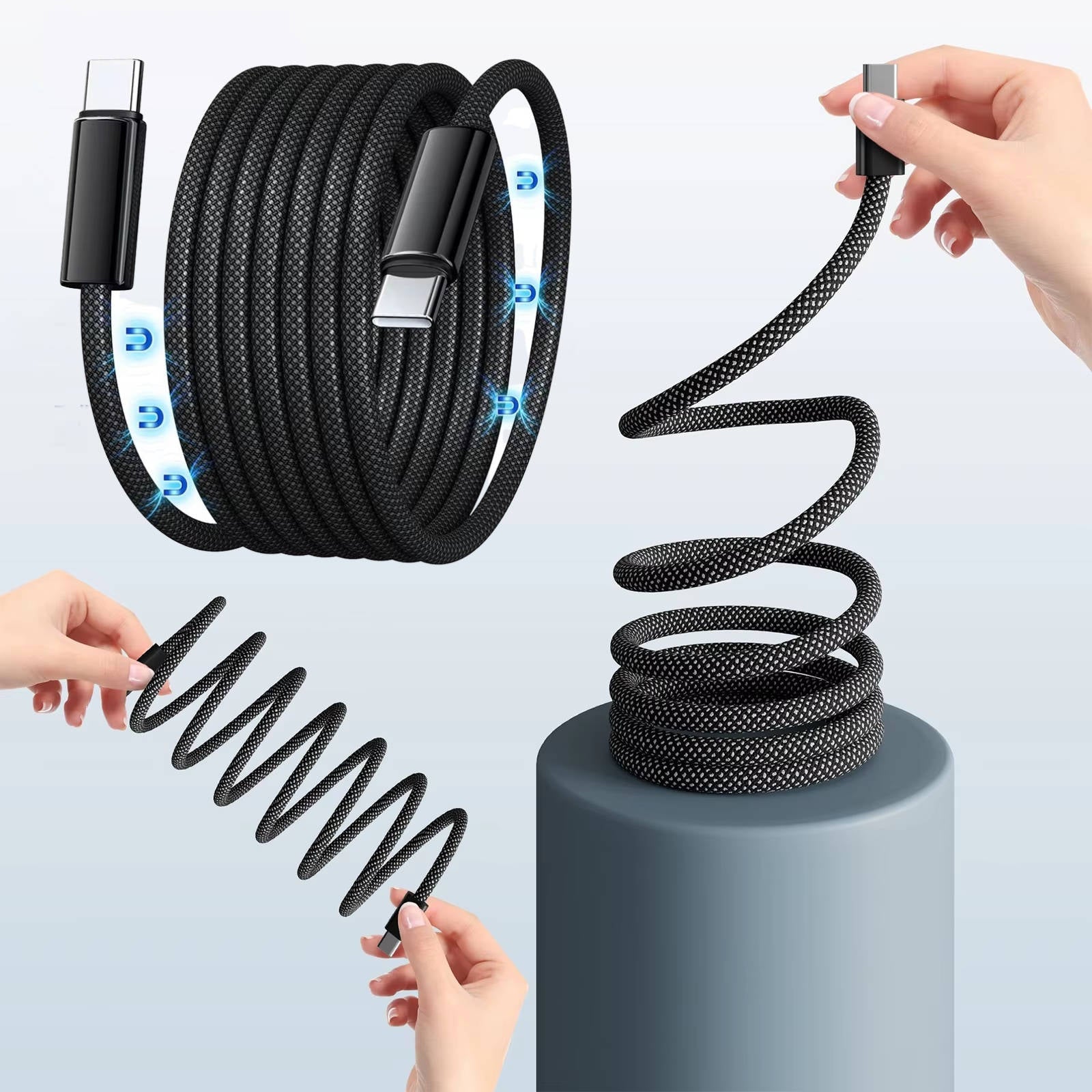 Super Fast Charging Anti-Tangle Magnetic Cable