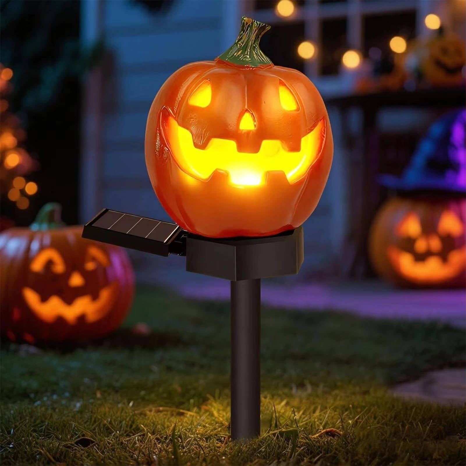 Pumpkin Shaped Pathway Lights for Halloween Decoration