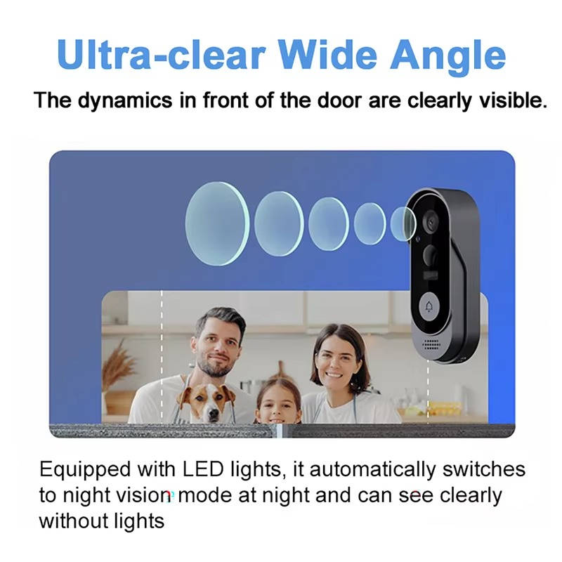 Smart Video Doorbell with Wireless Connection - HD Camera, No Subscription Required