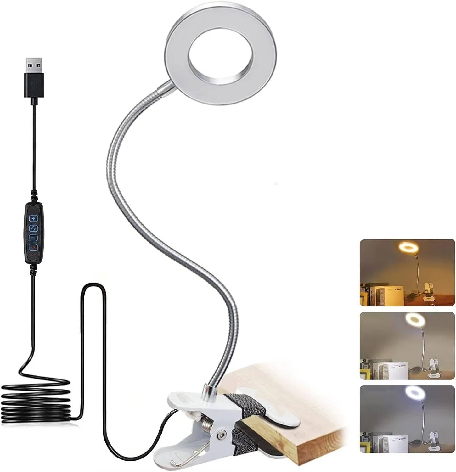 Flexible 360° Desk Lamp with Eye-Friendly Design - Clamp-On Style