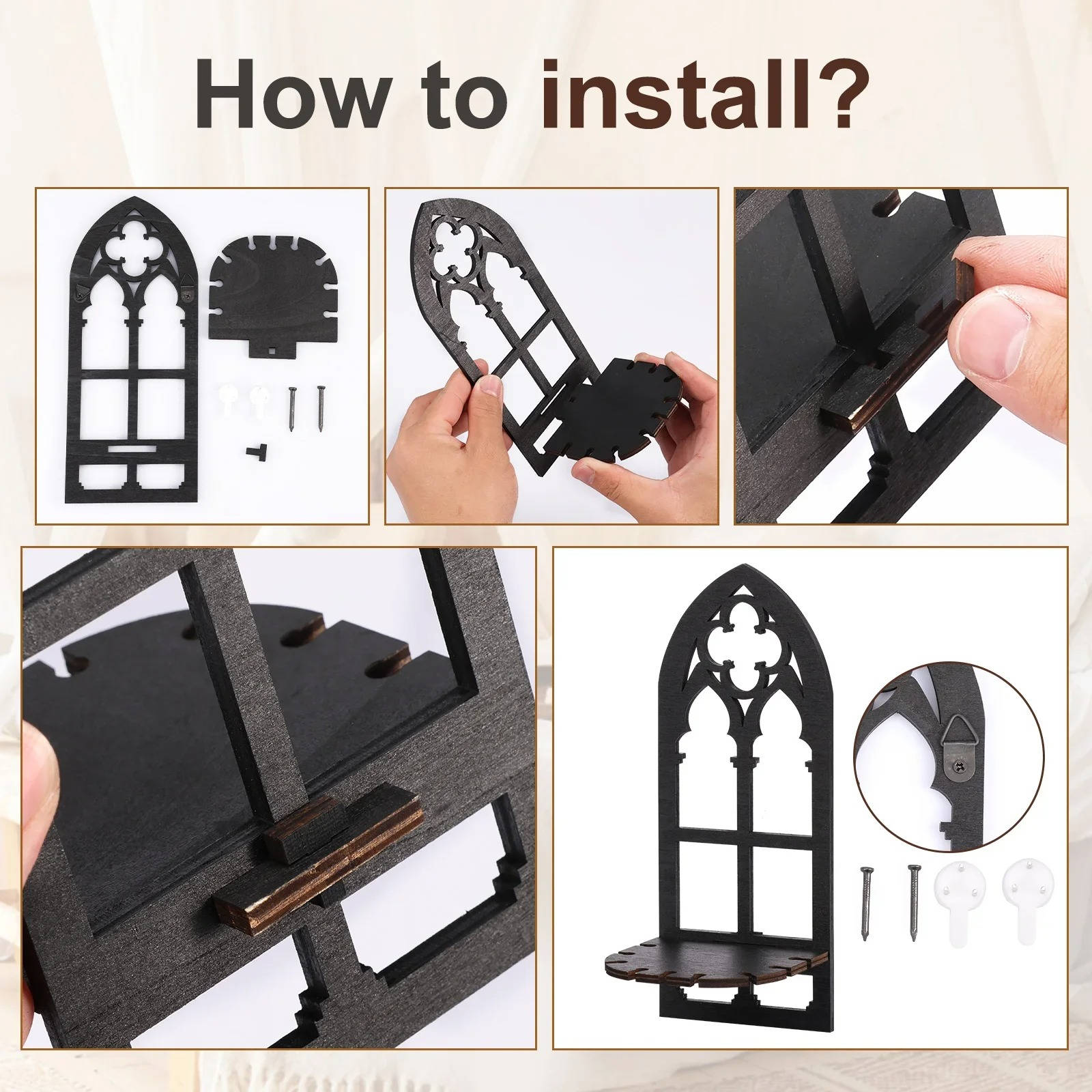 Set of 3 Gothic-Inspired Wall Decorations