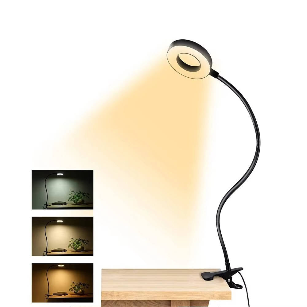 Flexible 360° Desk Lamp with Eye-Friendly Design - Clamp-On Style