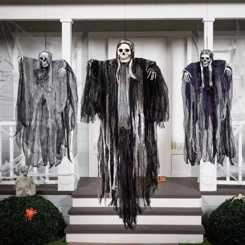 Set of Three Realistic Hanging Halloween Decorations for Indoor and Outdoor