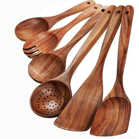 Complete 6-Piece Wooden Kitchen Utensil Collection