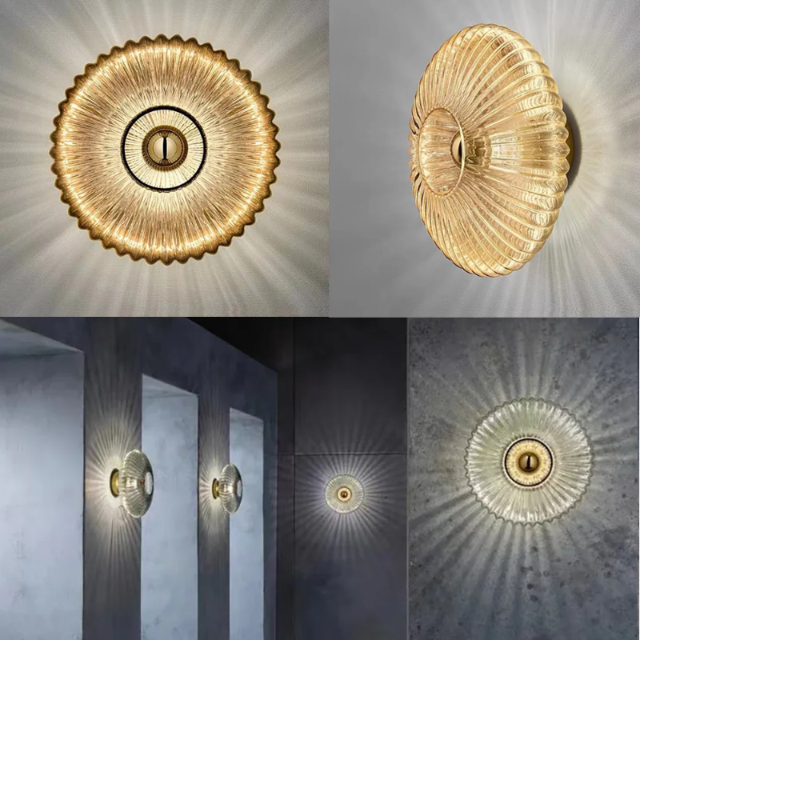 SereneWave Glass Ripple Wall Lamps for Elegant Spaces