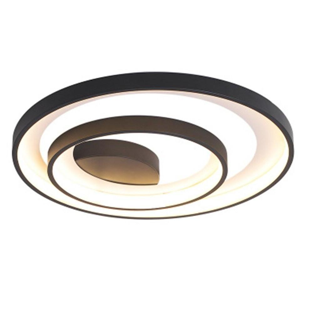 2-Light 2-Ring Semi-Flush Mount Ceiling Light LED Elegant Aluminum Silicone Bedroom Light