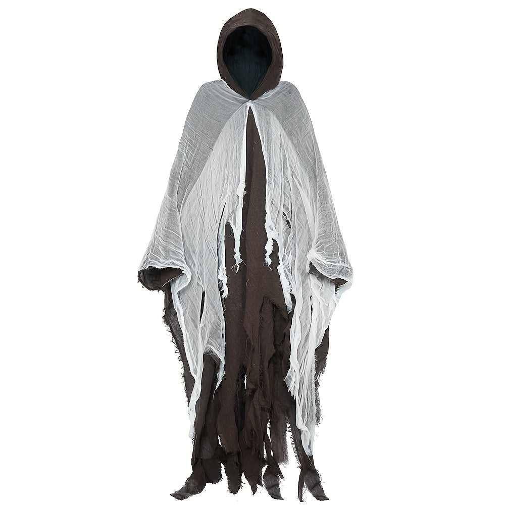 Teen Skeleton Cloak with Hood for Halloween - Lightweight Spooky Costume