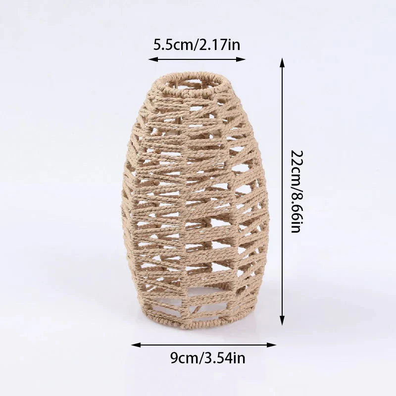 Raffiora — Vintage Style Simulated Rattan Lampshade with Warm Texture