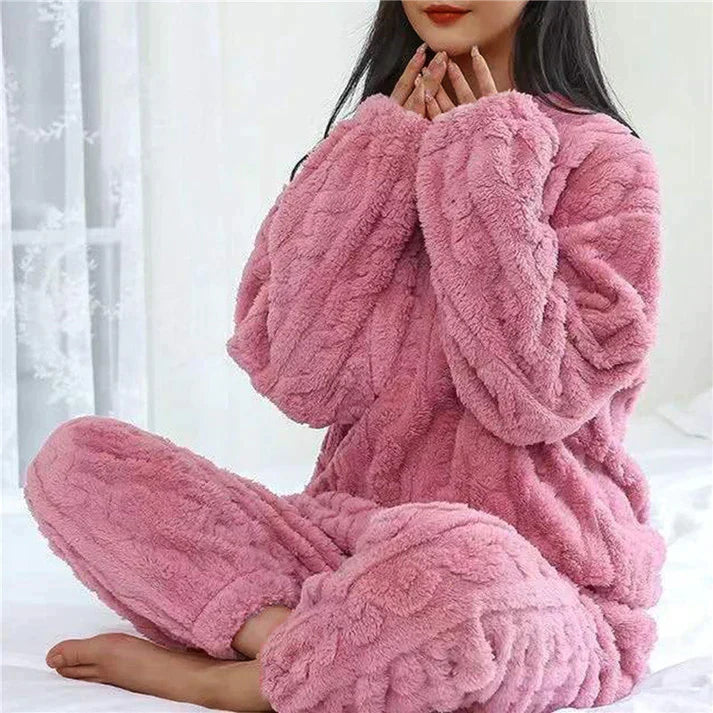 Women's Fleece Pajama Set | Soft Warm | Cozy All Night Comfort | Fleece