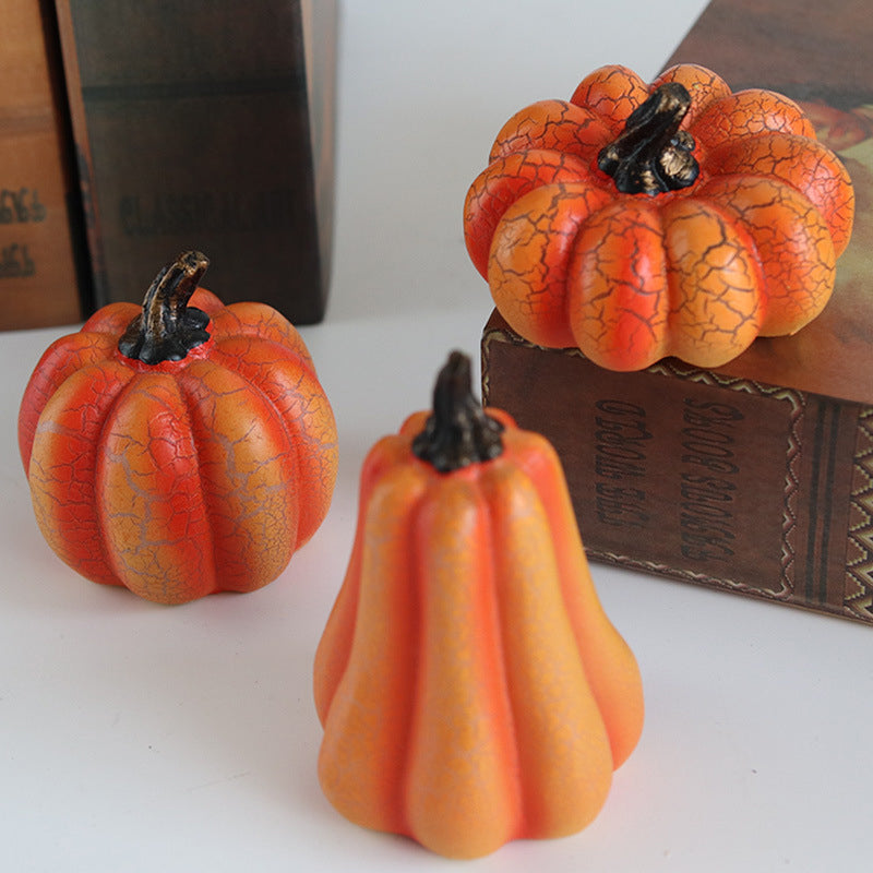 Battery-Powered Halloween Pumpkin Lanterns Set of 3 Resin Decor