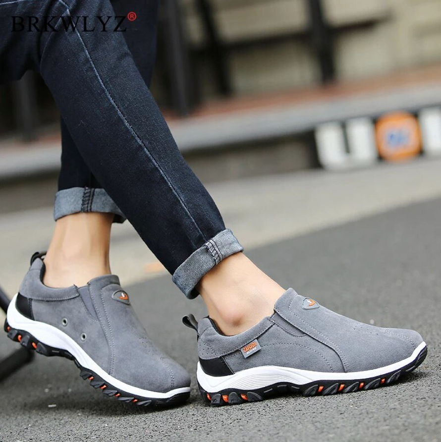 Men's Orthopedic Hiking Shoes | Slip-On Lightweight Design | Breathable Material & Arch Support | Slip-Resistant Rubber Sole