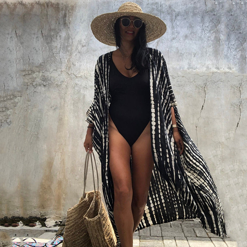 Women’s Beach Cover-Up Dress | Lightweight Kimono Style with Tie Belt | Breathable Fabric | Versatile Resort Wear