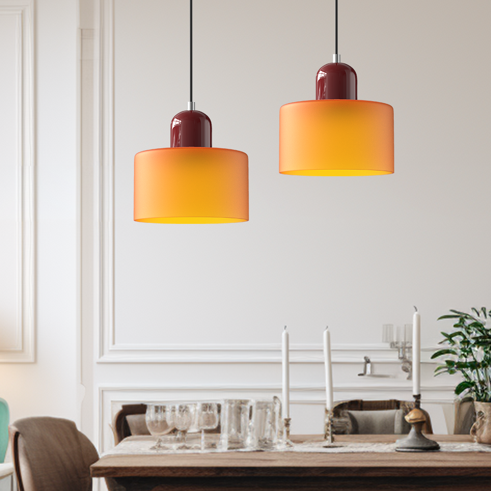 Pendant Light | Bauhaus-Inspired Glass Shade | Adjustable Hanging Length | Easy Assembly
