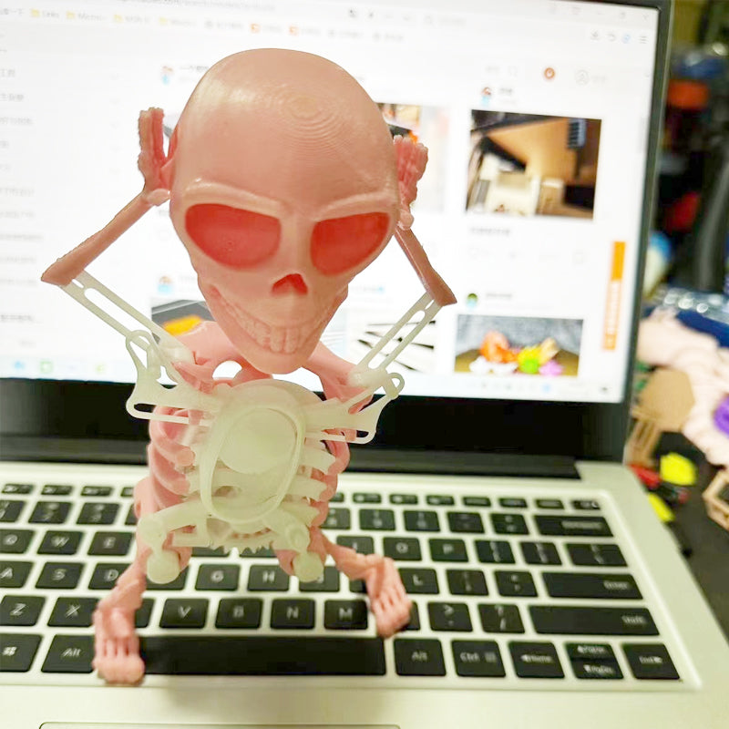 3D Printed Dancing Skeleton Halloween Decoration with Light & Sound Effects
