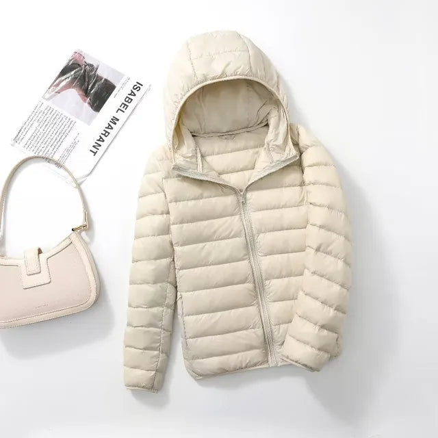 Women’s Hooded Puffer Jacket | Featherlight Down Insulation | Easily Packable | Stylish Winter Warmth