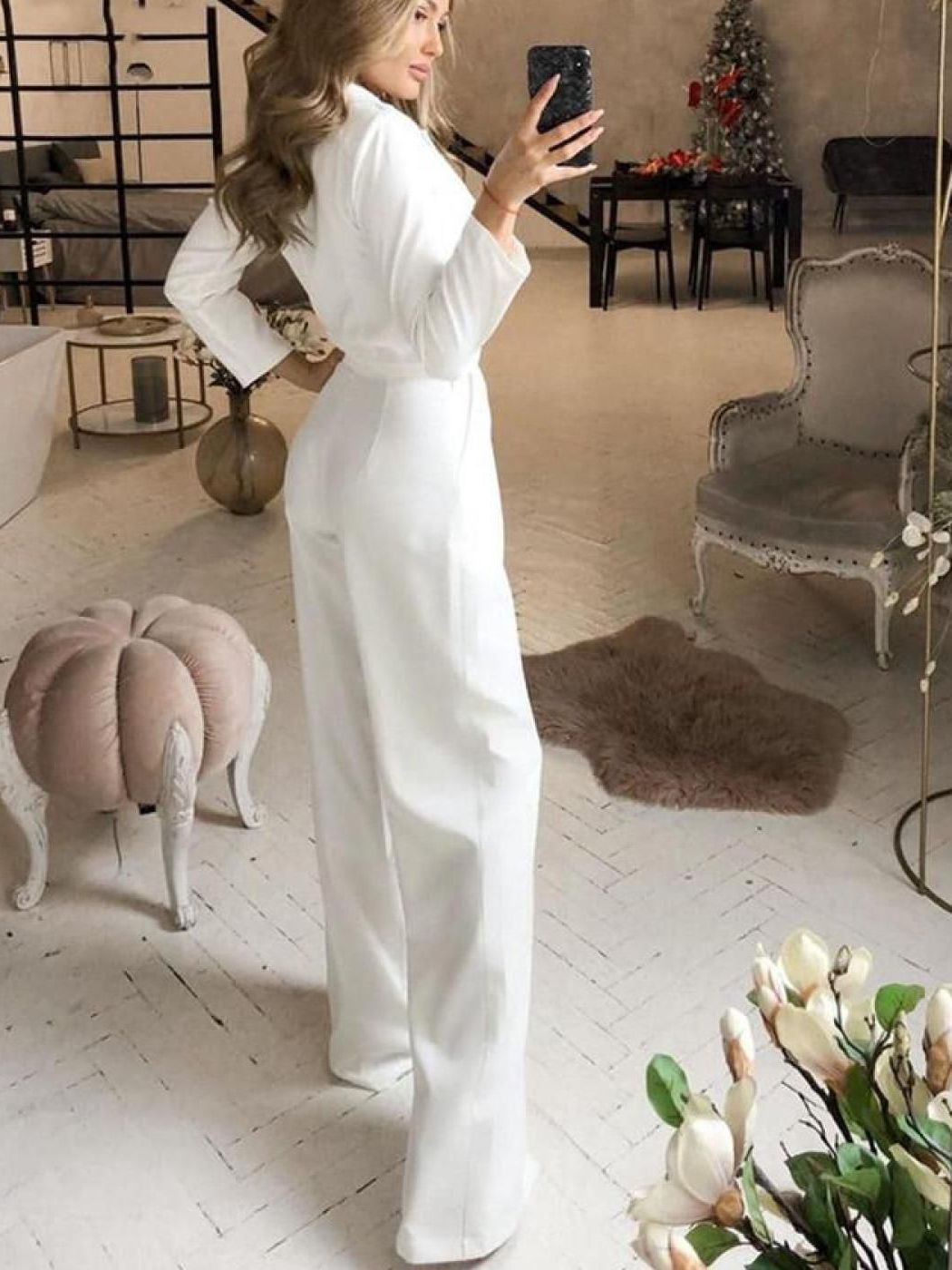 Women’s Jumpsuit | Long Sleeve Wrap-Front | Polyester Fabric | Flattering Fit & Comfortable Wear