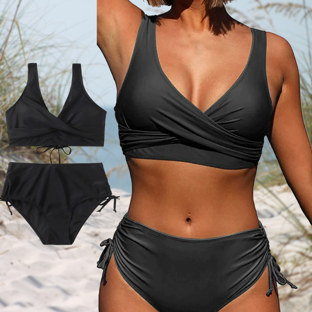 Women’s Bikini Set | Wrap-Front Top & Adjustable Side-Tie Bottom | High Wearing Comfort